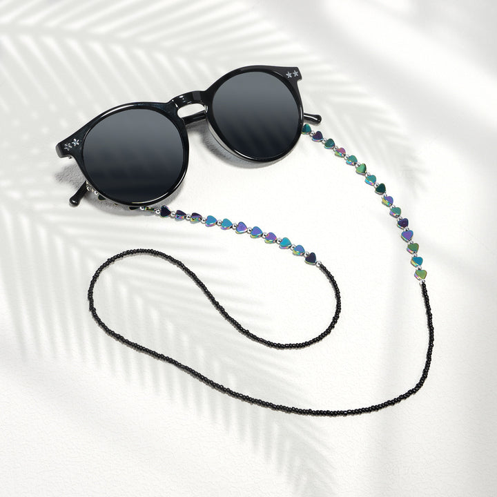 Heart-Shaped Beaded Eyewear Chain Bowlift