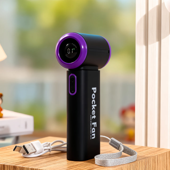 Women's Portable Mini Fan with LCD Display Bowlift