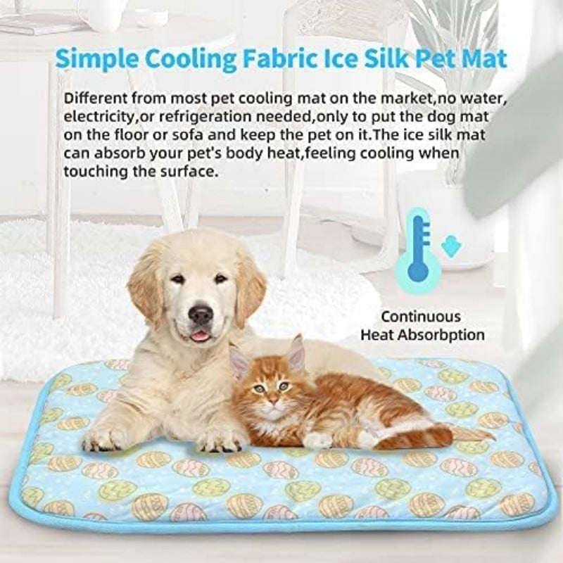 Unisex nan self-cooling pet cooling mat with pressure-activated gel core and non-slip bottom Bowlift