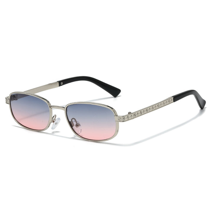 Stylish Rectangle Frame Sunglasses with Nose Pads Bowlift