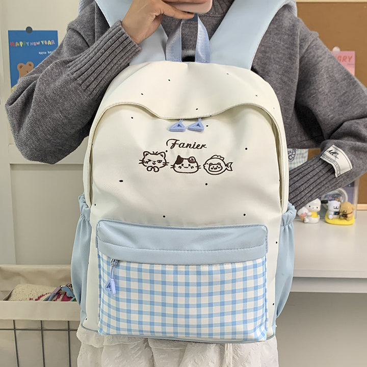 Cute Animal Embroidered Backpack Bowlift