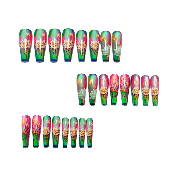 Art Nails in Hand-Decorated Flower Design Bowlift