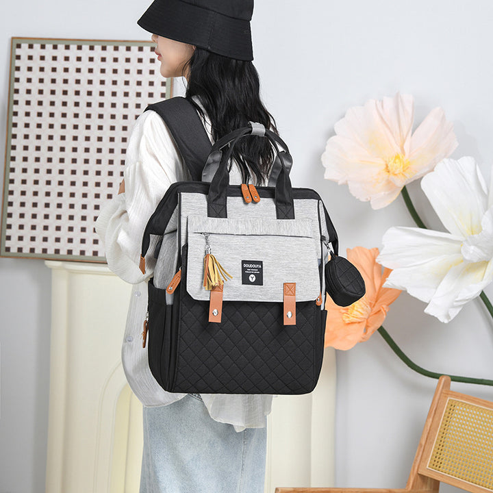 Multifunctional Quilted Diaper Backpack Bowlift