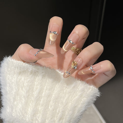 Decorative Rhinestone Press-On Nails Bowlift