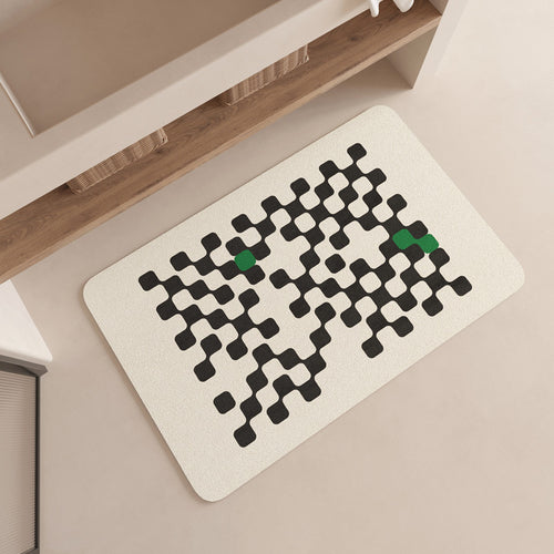 Modern Geometric Patterned Bath Mat Bowlift