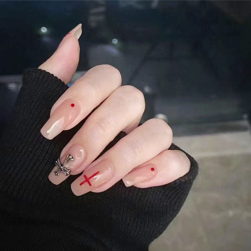 Artificial nail set in elegant minimalist style with creative accents Bowlift