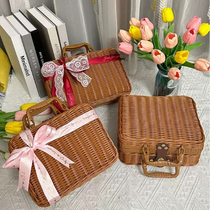 Ladies stylish and practical rattan cosmetic box Bowlift