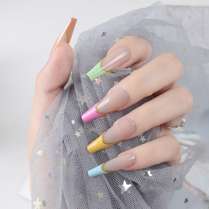Long Artistic Press-On Nails Bowlift