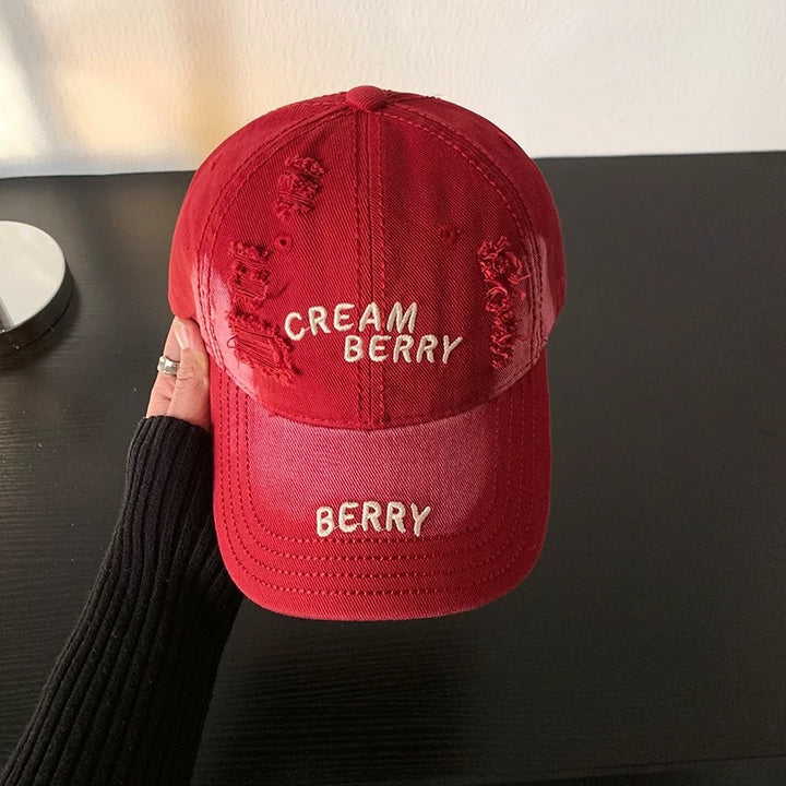 Women's Distressed Denim Baseball Hat Bowlift