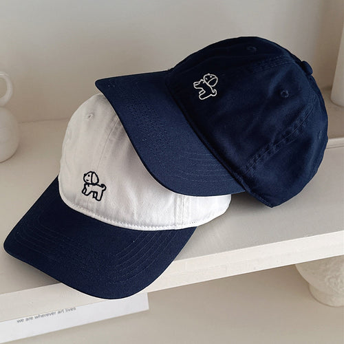 Women's Casual Embroidered Dog Baseball Cap Bowlift