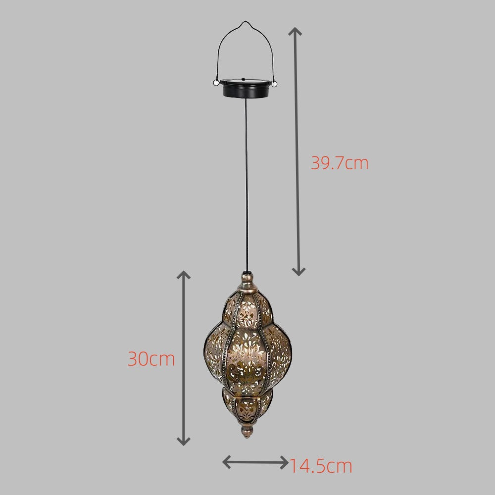 Ornate Filigree Hanging Projection Pendant Lamp With Adjustable Cord And LED-Compatible Socket Bowlift