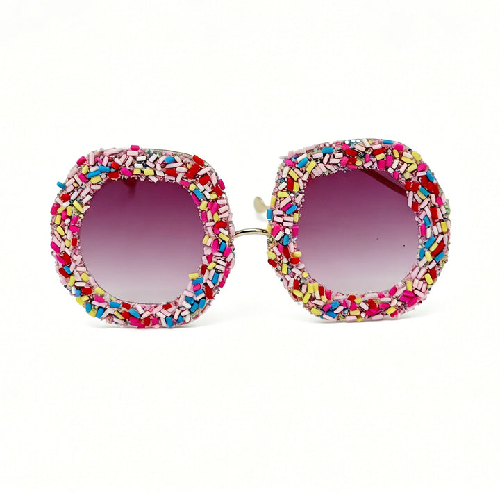 Ladies creative designer sunglasses with colorful jewelry frame Bowlift