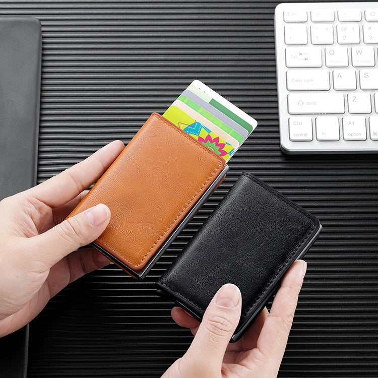 Premium Leather Business Card Holder Bowlift