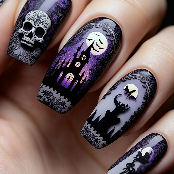 Gothic Themed Nail Art Bowlift