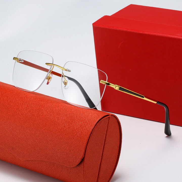 Women's fashionable rectangular semi-rimmed sunglasses with innovative design Bowlift