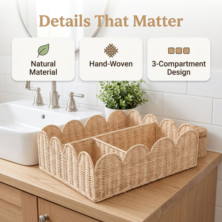 Stylish organizer basket with wavy edge Bowlift
