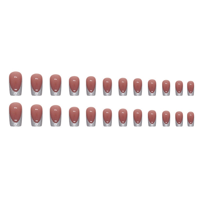 Glittering French Tip Nail Art Bowlift