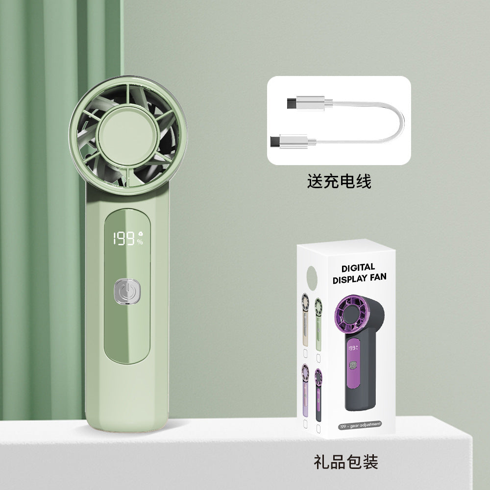 Unisex Portable Handheld Digital Display Fan Bowlift
