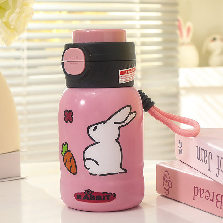 Women's insulated drinking bottle with practical drinking mechanism and playful design Bowlift