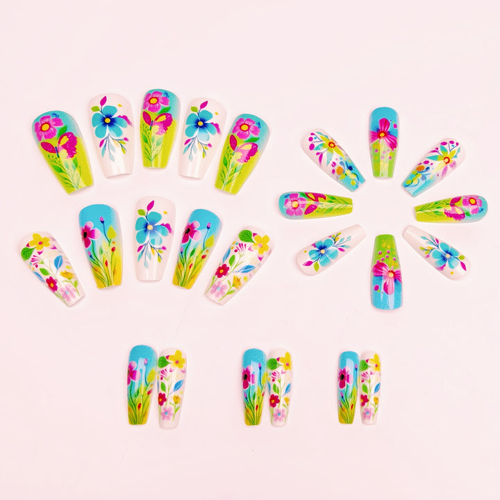 3D Floral Design Nail Art Bowlift