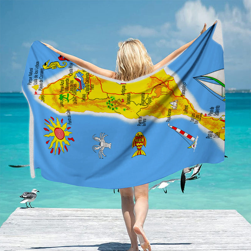 Beach towel with unique geographical motifs Bowlift