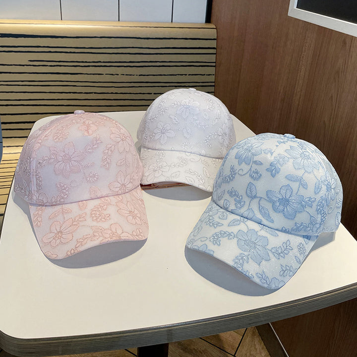 Women's Floral Embroidered Baseball Cap Bowlift