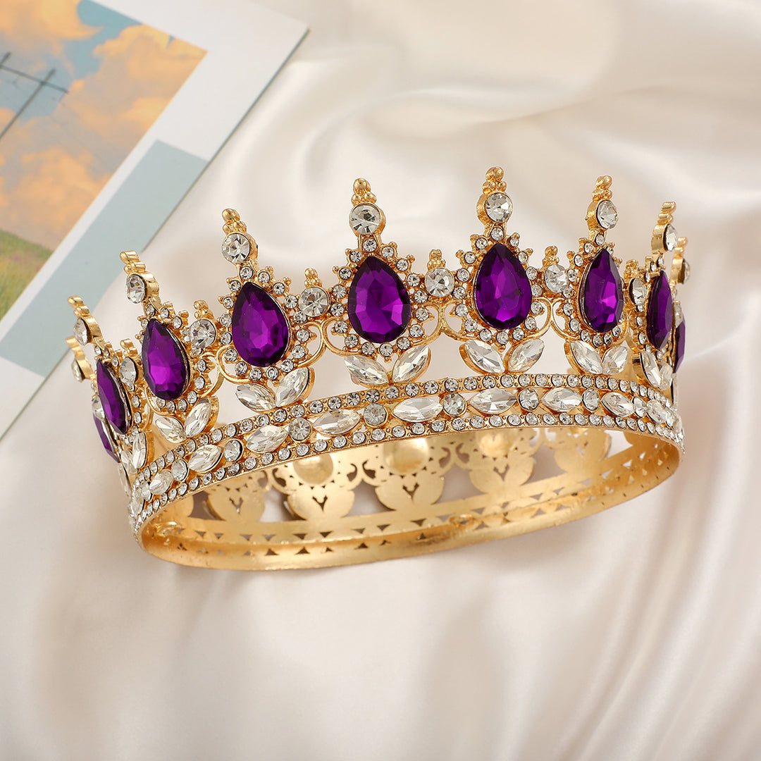 Ladies Luxurious Festive Crown with Shining Gemstones Bowlift