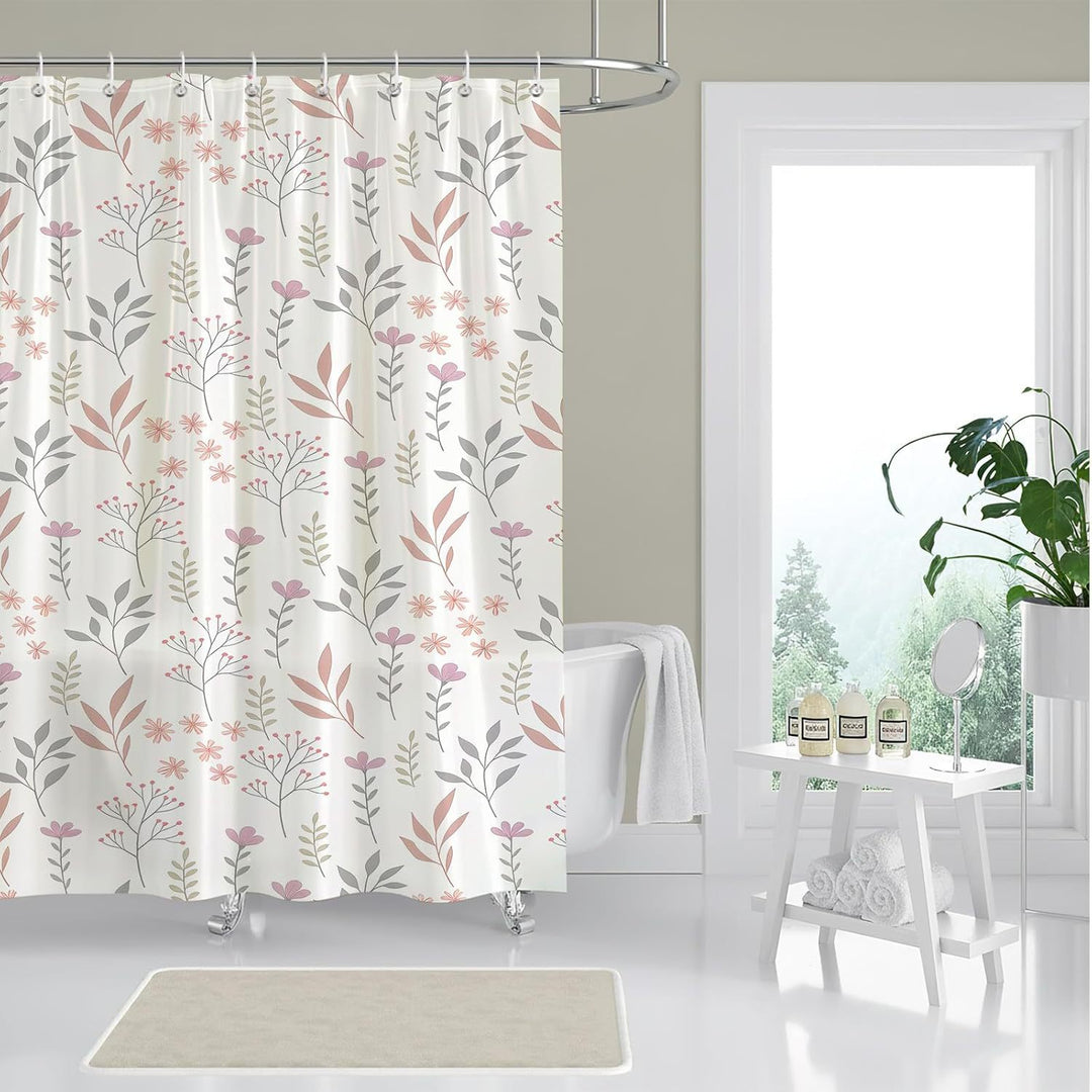 Floral Print Shower Curtain Bowlift