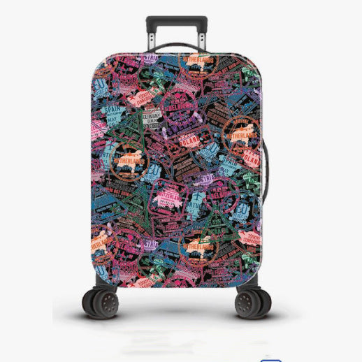 Unisex nan robust Hartschalen Trolley with nostalgic railway collage print, fully rotating smooth-running wheels and retractable telescopic handle Bowlift