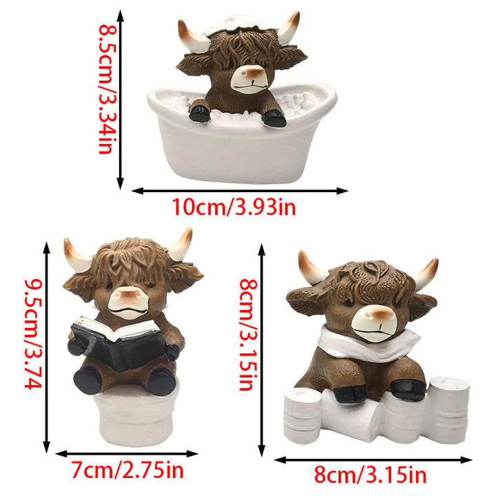 Funny Highland Cattle Decorative Figure Bowlift