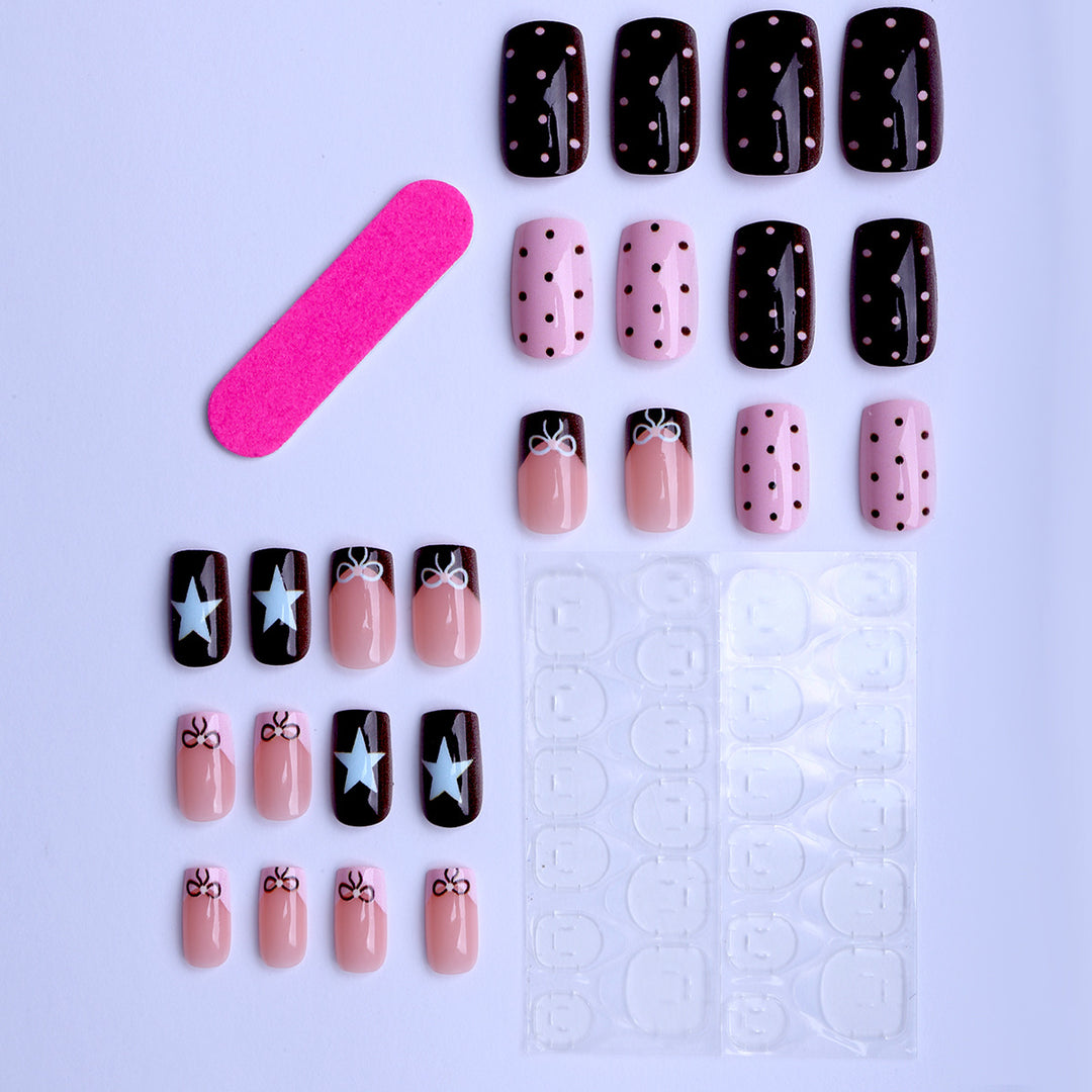 Self-adhesive artificial nails with playful patterns Bowlift