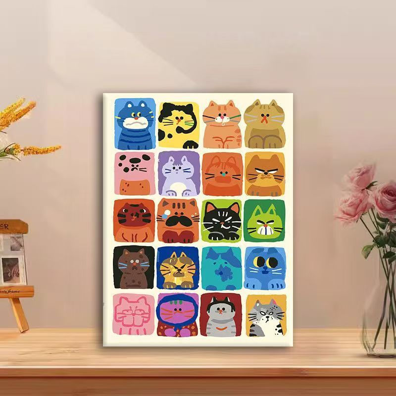 Playful Cat Comic Canvas Art Bowlift