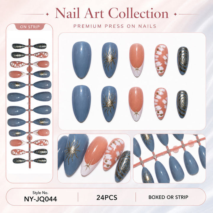 Elegant Premium Artificial Nails with Floral and Glitter Designs Bowlift