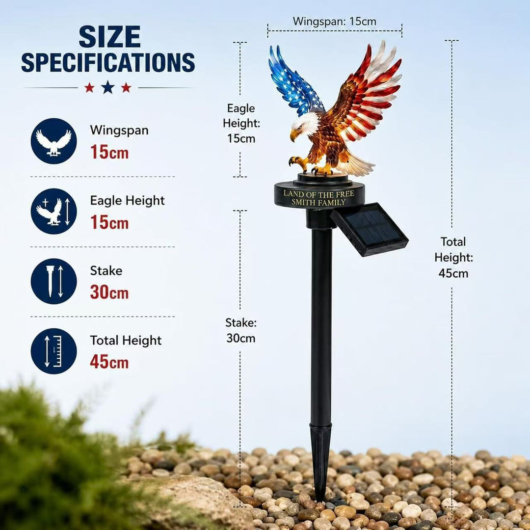 Patriotic Solar-Powered Illuminated Eagle Rooftop Statue Light Bowlift