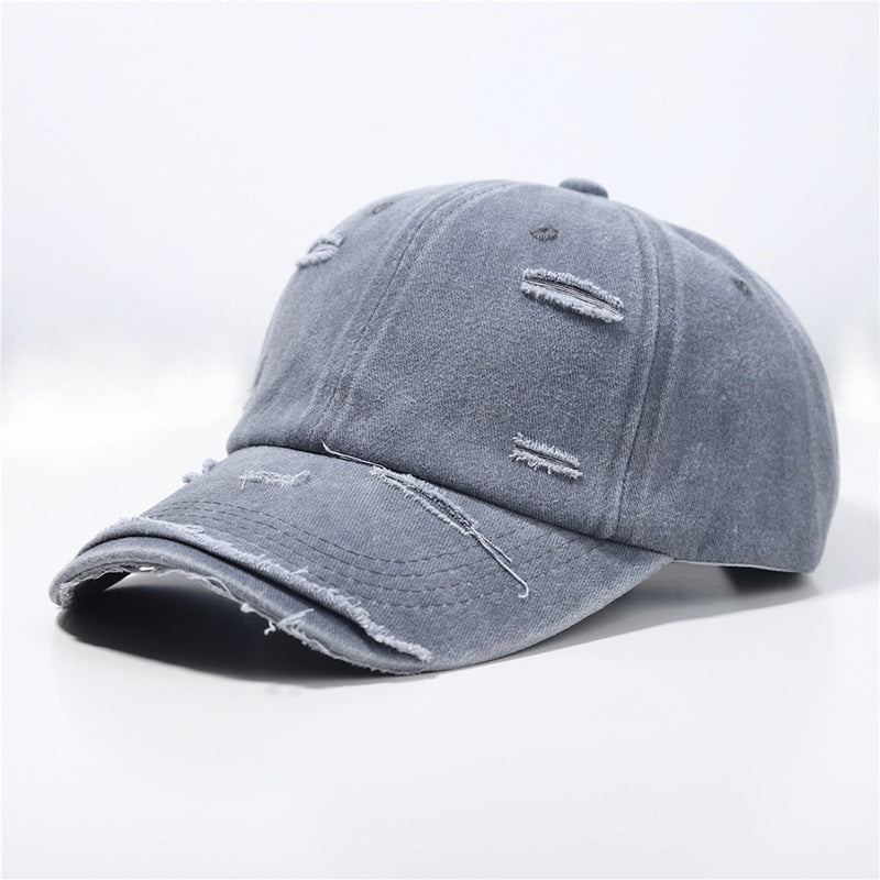 Women's washed baseball cap with destroyed look Bowlift