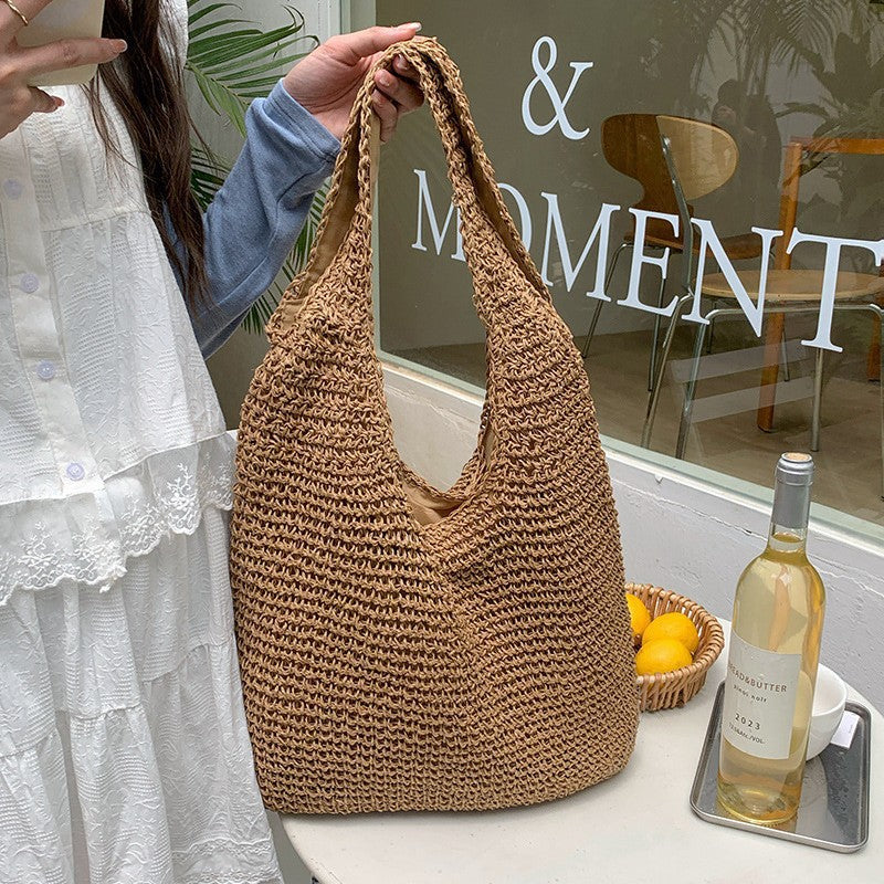 Elegant and Versatile Beach Bag with Leather Handles Bowlift