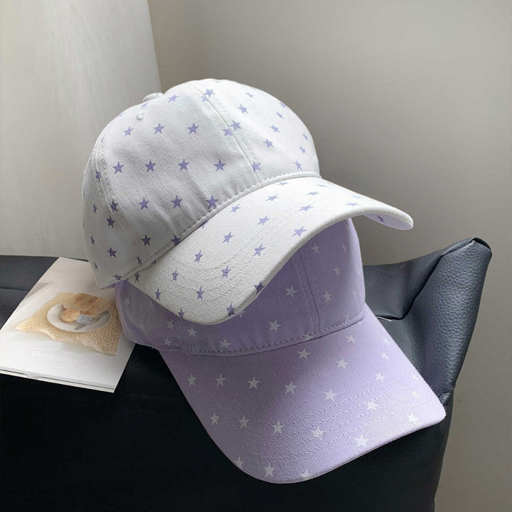 Women's Star-Printed Cotton Baseball Cap Bowlift