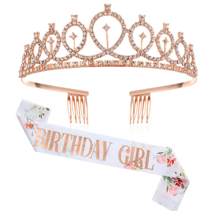 Ladies Sparkling Crown with Rhinestone Decorations Bowlift