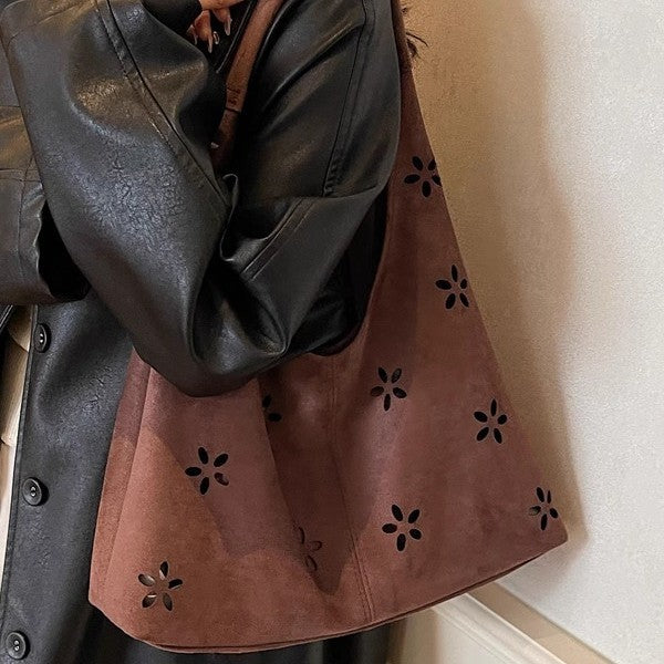 Floral Cut-Out Slouchy Tote Bowlift