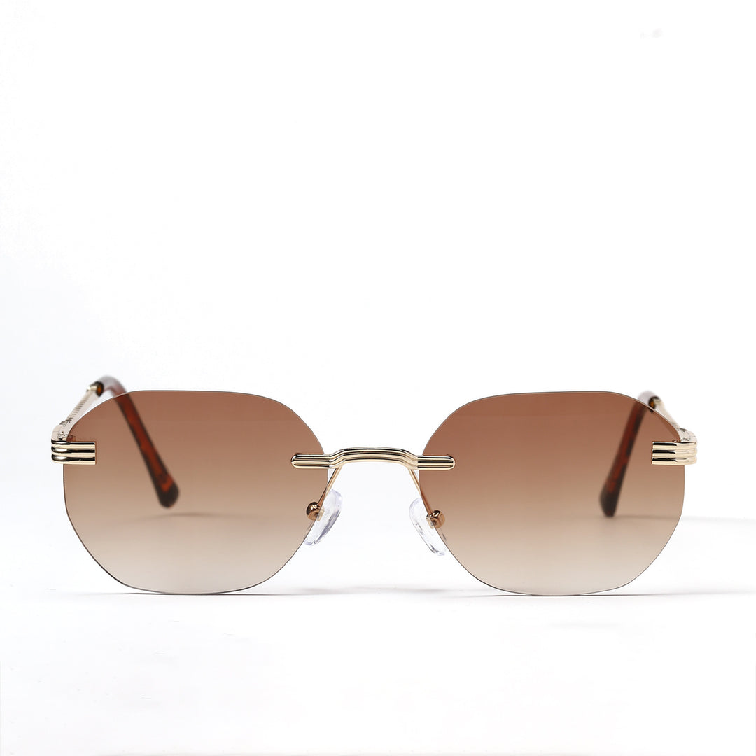 Ladies geometric sunglasses with elegant metal frame Bowlift