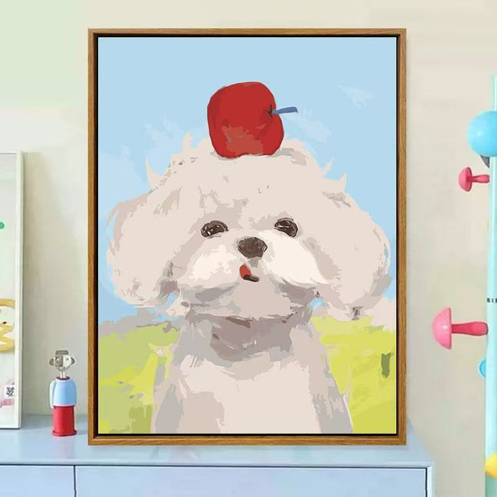 Cute Dog-Themed Decorative Canvas Art Bowlift