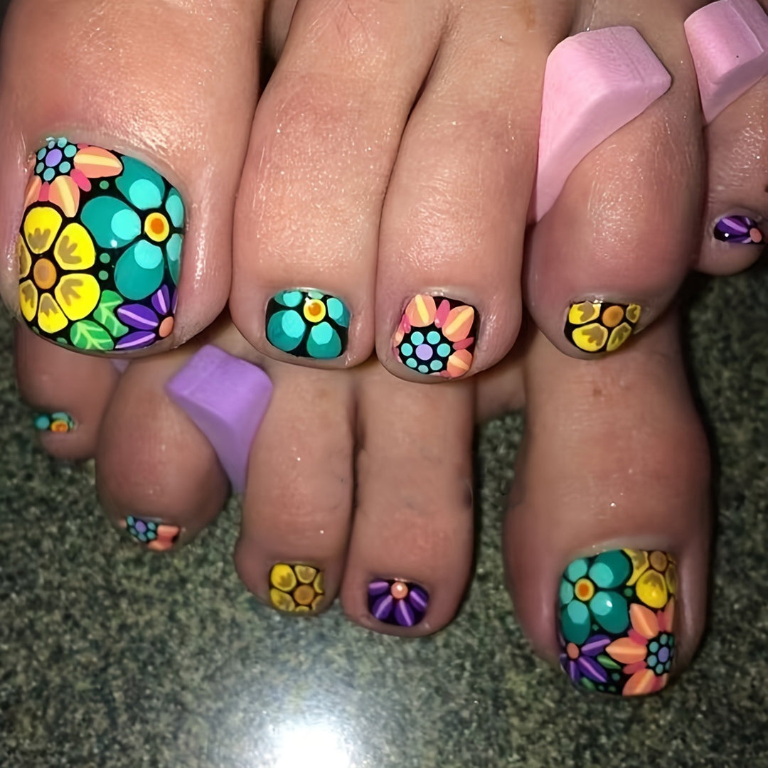 Decorative Floral Nail Art Bowlift