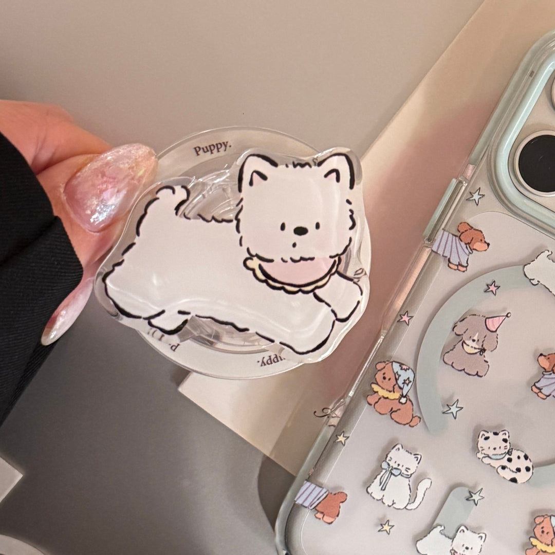 Playful smartphone finger holder in dog design Bowlift