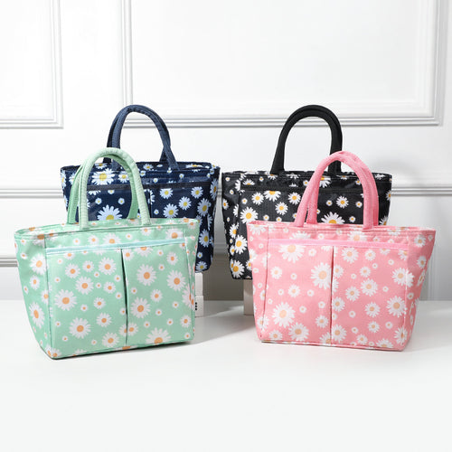 Stylish Flower Print Tote Bag Bowlift