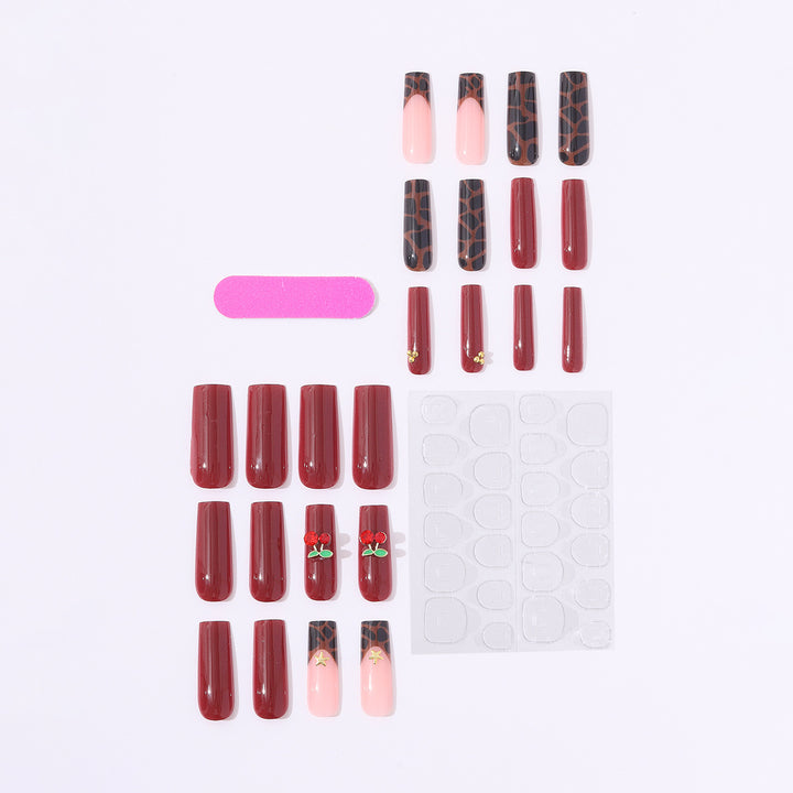 Creative nail art set with leopard and Christmas motifs Bowlift
