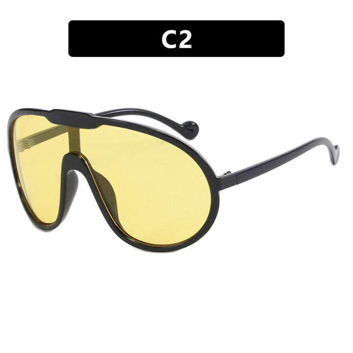 Women’s sporty sunglasses with wide frame and yellow lenses Bowlift
