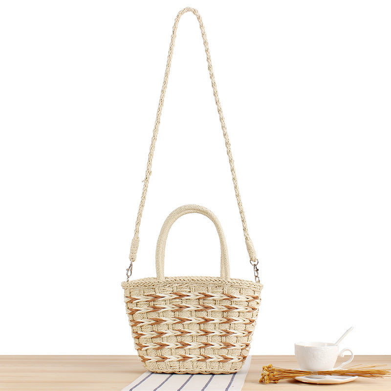 Braided Designer Handbag with Removable Shoulder Strap Bowlift