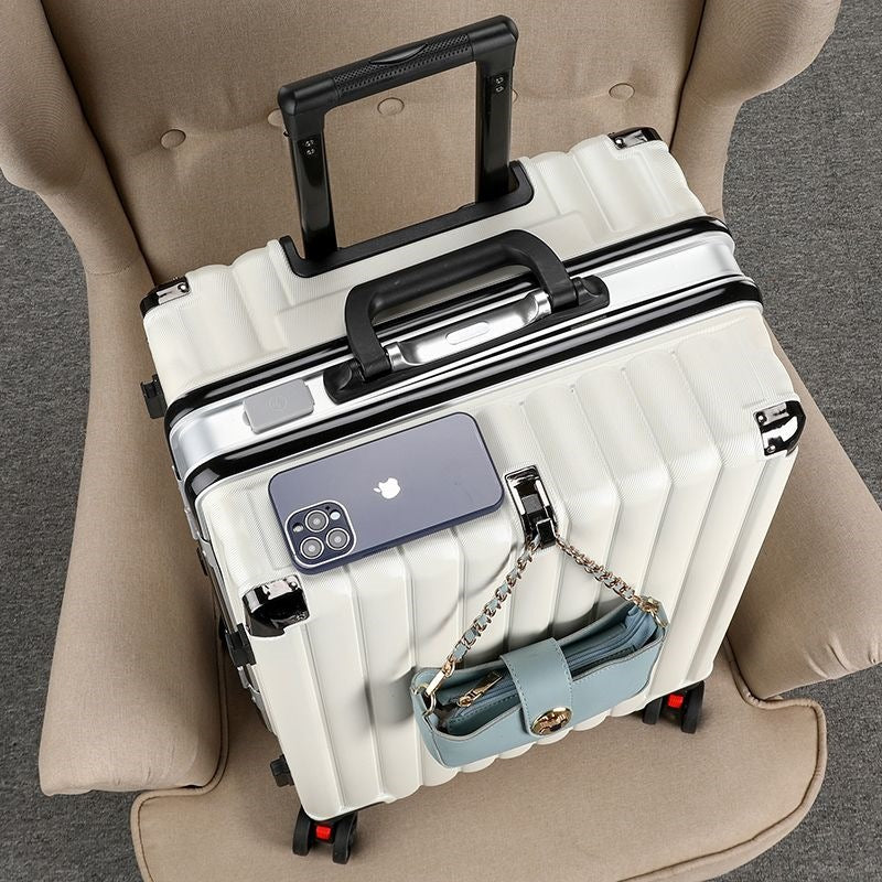 Hard Shell Trolley With Integrated Usb Charging Port And Multifunctional Storage Bowlift