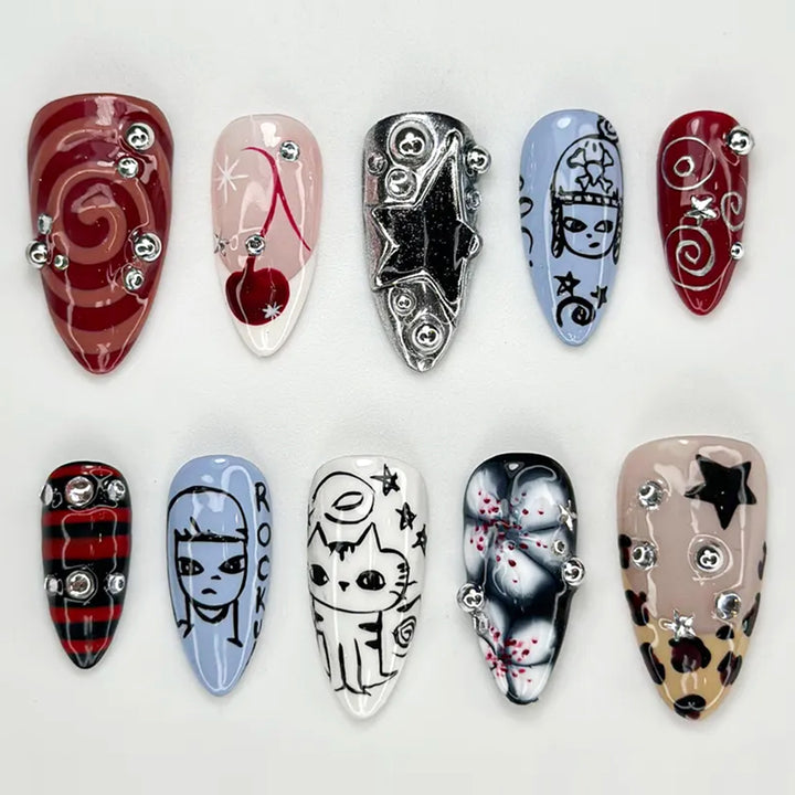 Creative Halloween Nail Art Set with Creepy Designs Bowlift