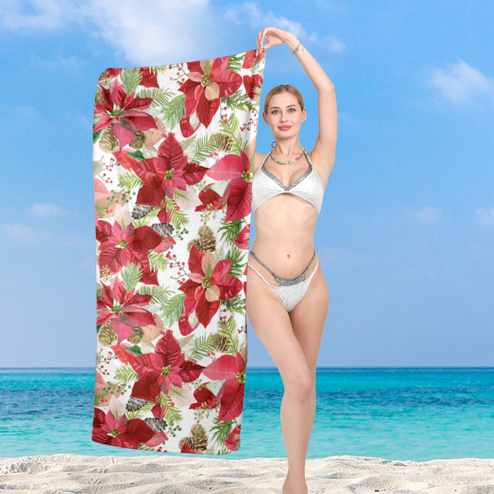 Beach towel with vibrant floral pattern and skin-friendly material Bowlift
